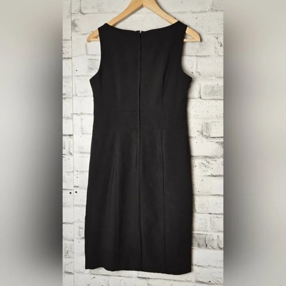 Beechers Brook Black Sleeveless Sheath Career Dress S